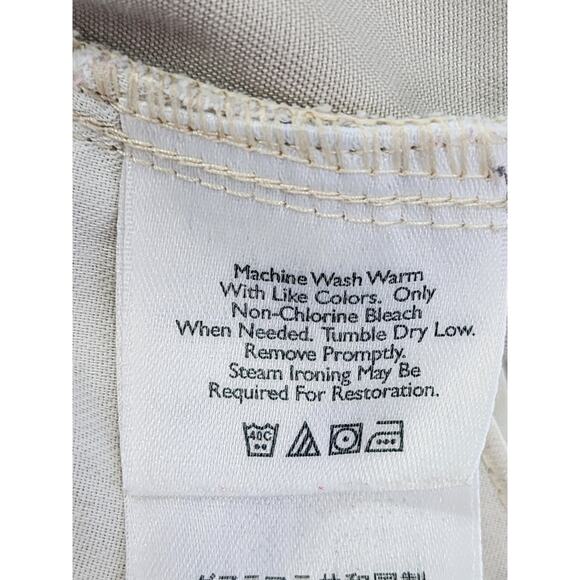 Vintage 90s Eddie Bauer High Rise Pleated Chino Pants Size 14 Khaki Tan Cotton - Picture 10 of 16